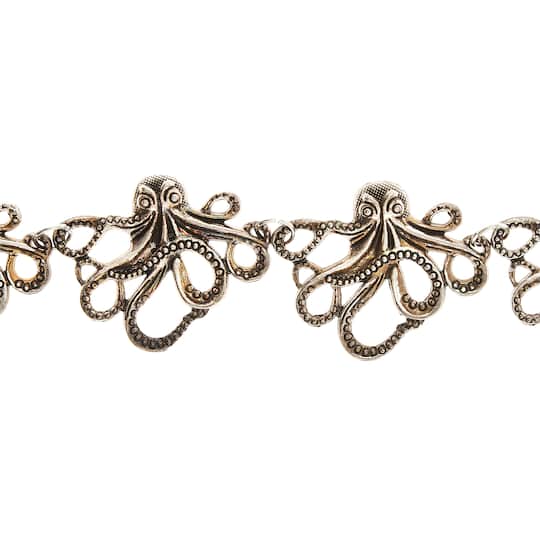 12 Packs: 4 ct. (48 total) Silver Octopus Metal Connectors, 43mm by Bead Landing™